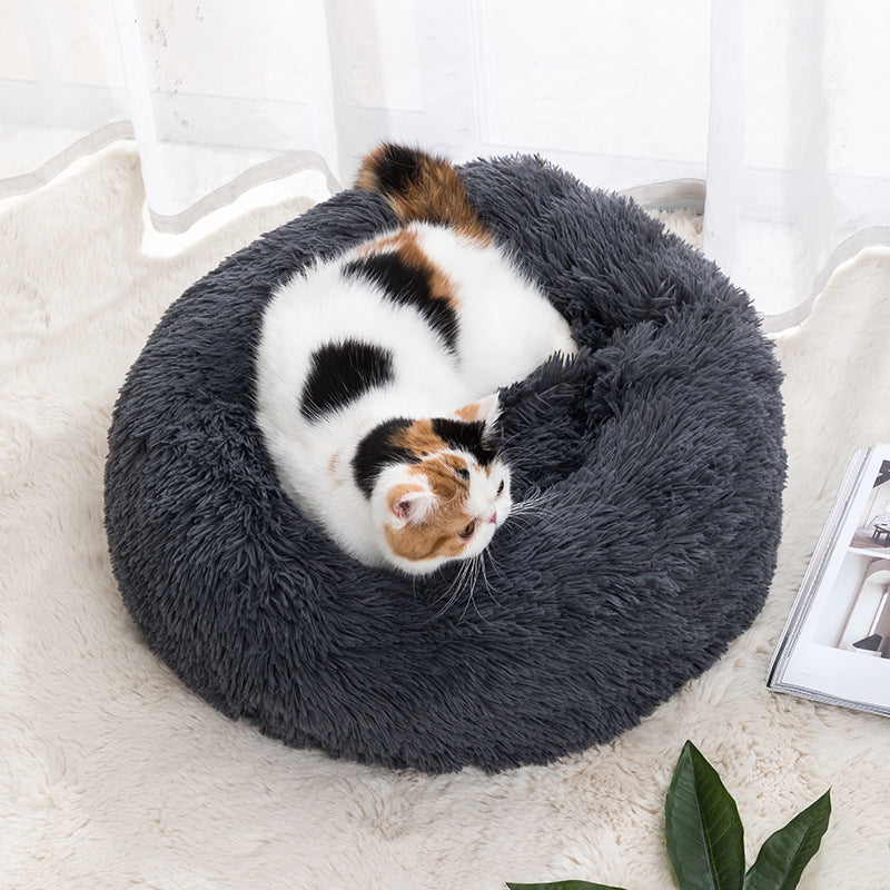 Furry Donut Cat Bed